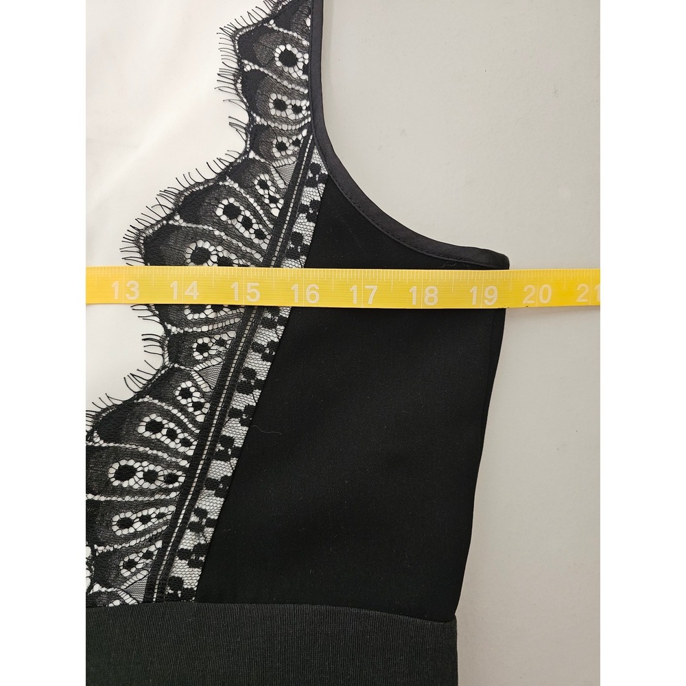 WHBM Black White Lace Trim Fit Flare Dress 12 Pockets Sleeveless Pleated Party ~ - Picture 6 of 10